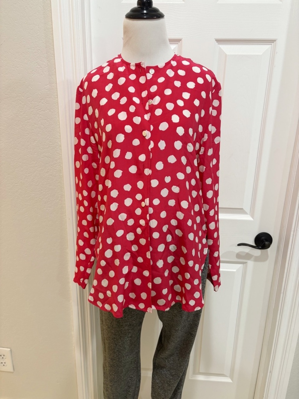 Real Clothes Saks Fifth Avenue 100% Silk Women’s Polka Dot Long-Sleeve - P